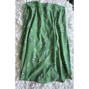 LOFT Green Floral Blossom Wrap Midi Skirt - Size 14 - EUC